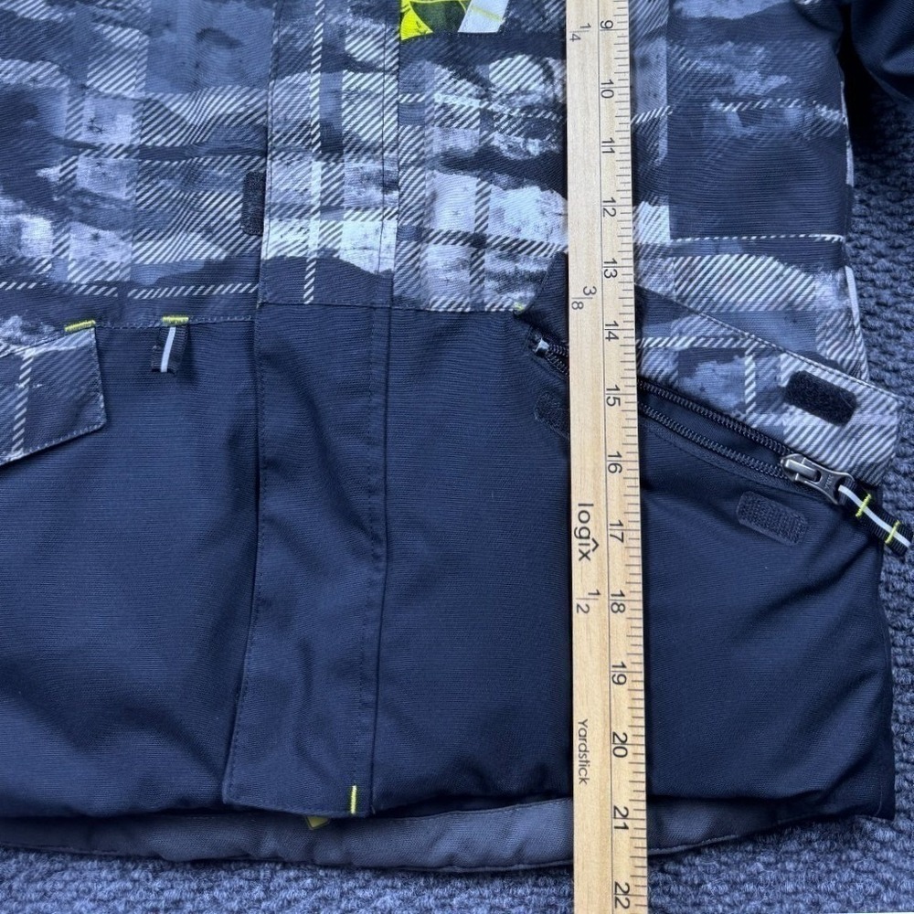 Obermeyer Boys Ski Snowboard Jacket I-Grow Hooded Insulated Black Green 7 Retro - Picture 8 of 8